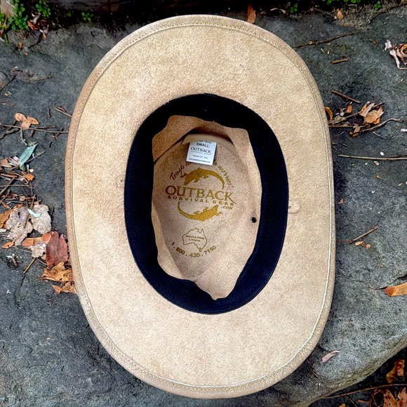 OUTBACK SURVIVAL GEAR DISTRESSED  BONE LEATHER COWBOY HAT - S - NWT ! 🤠 - Picture 8 of 9